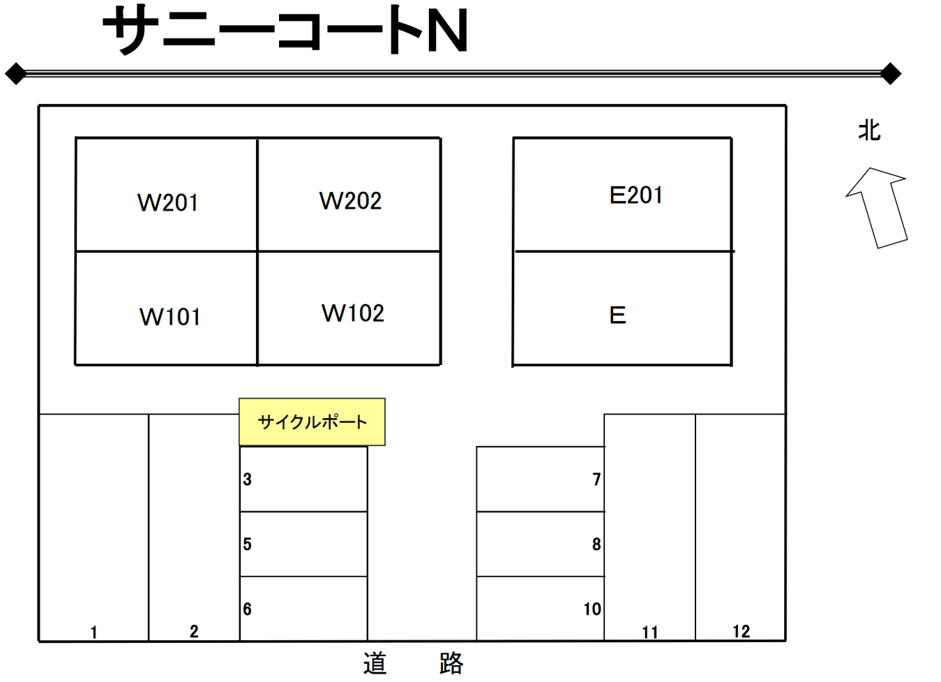 サニーコートＮの駐車配置図