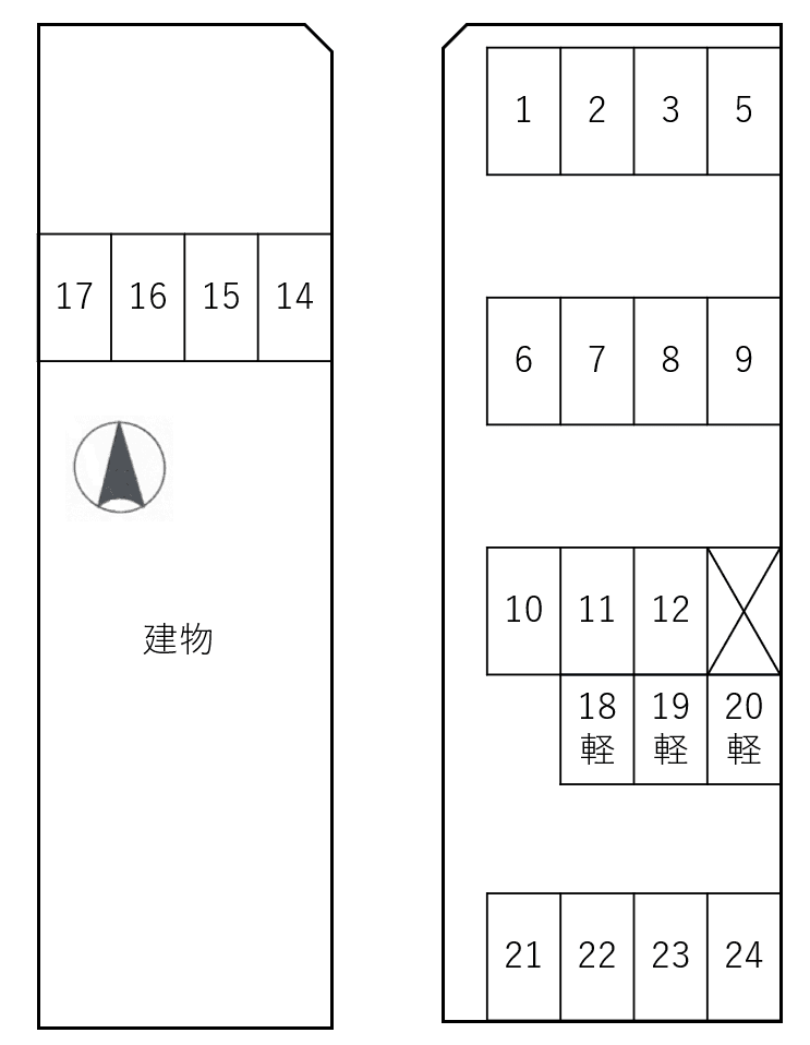 太田パーキングの駐車配置図