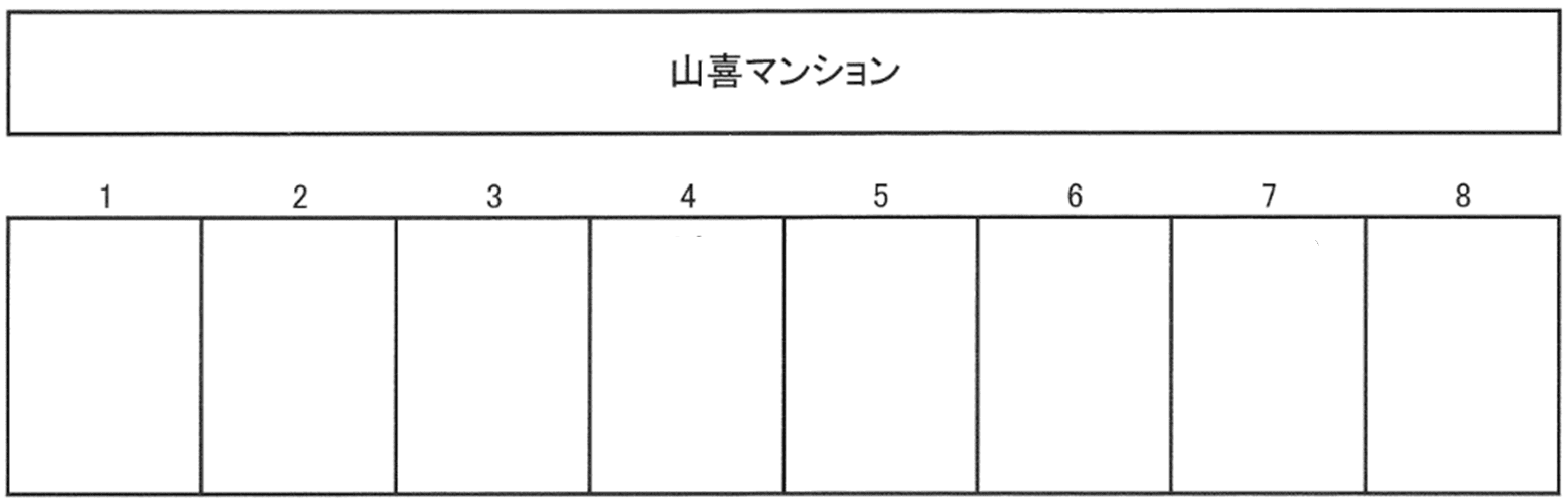 山喜マンションの駐車配置図