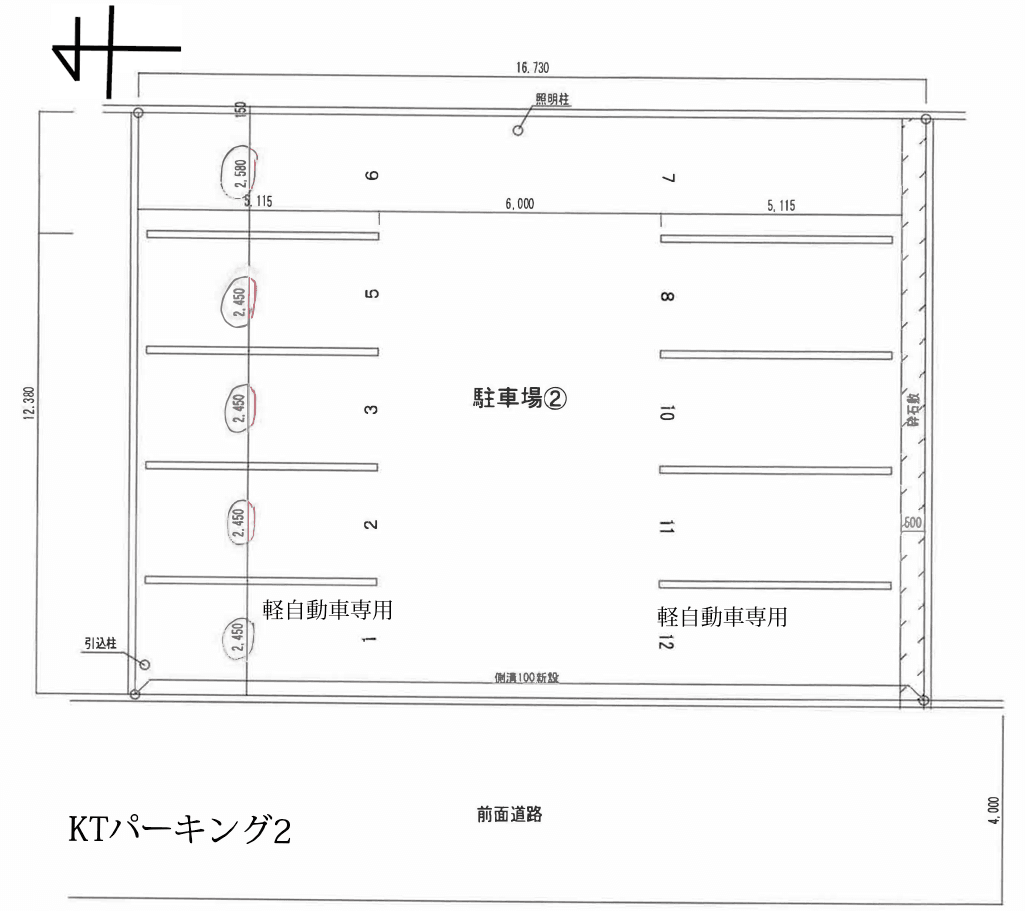 KTパーキング2の駐車配置図