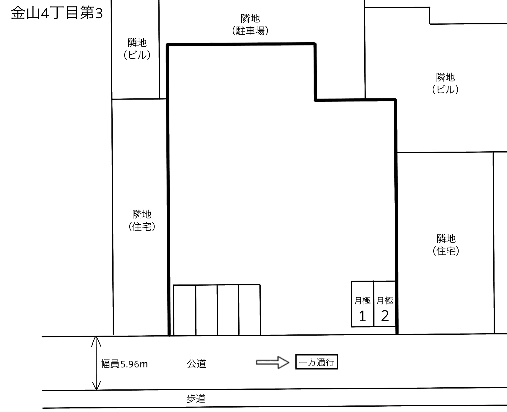 金山４丁目第３の駐車配置図