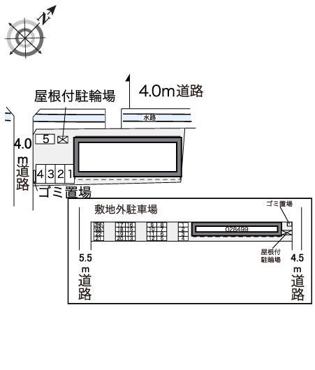 秋津Ⅱ(30515)　敷地外駐車場の駐車配置図