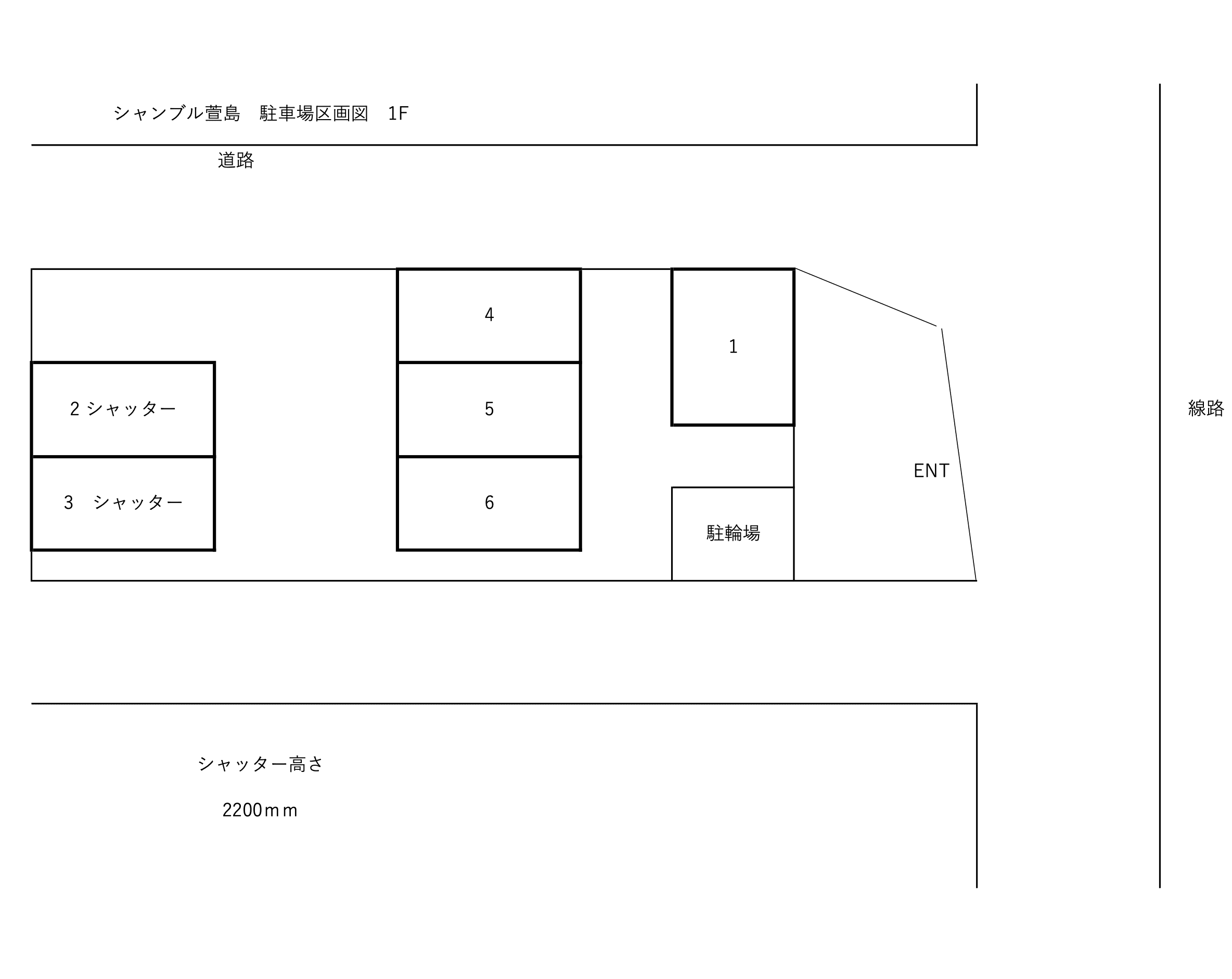シャンブル萱島の駐車配置図