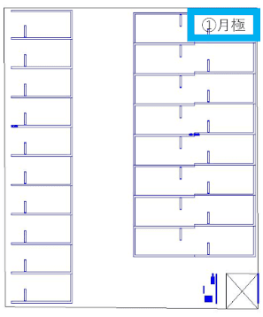 岐阜羽島駅前第１３の駐車配置図