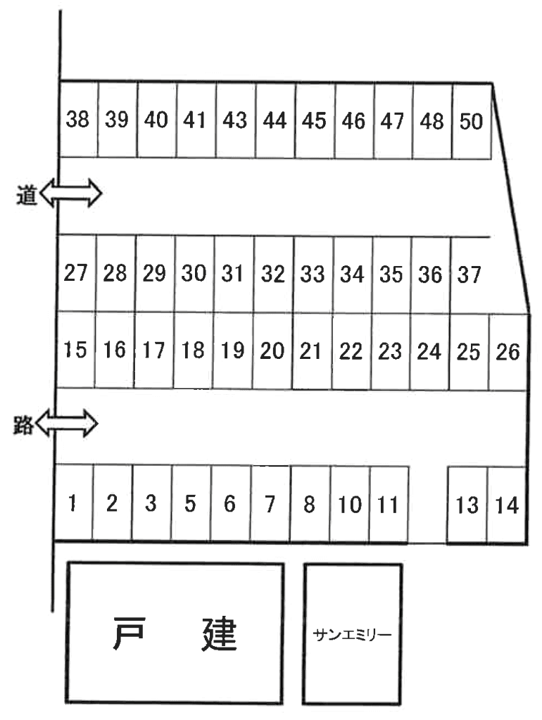 カーポート浅川の駐車配置図