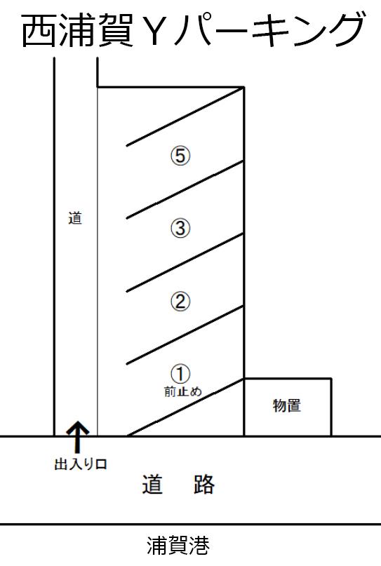 西浦賀Ｙパーキングの駐車配置図