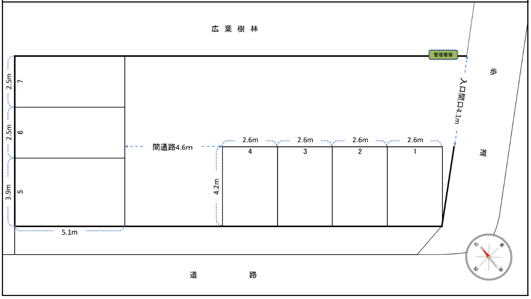 中嶋武蔵野Ⅱ駐車場の駐車配置図