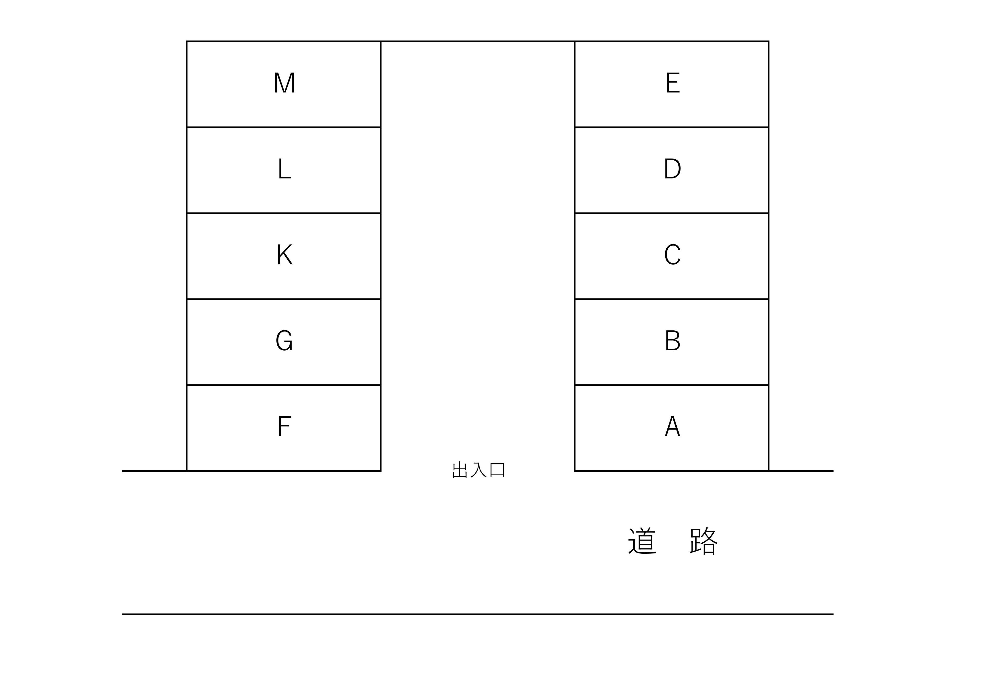 大畠月極駐車場の駐車配置図