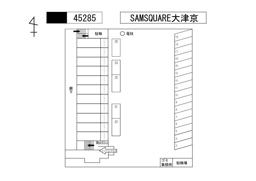 SAMSQUARE大津京の駐車配置図
