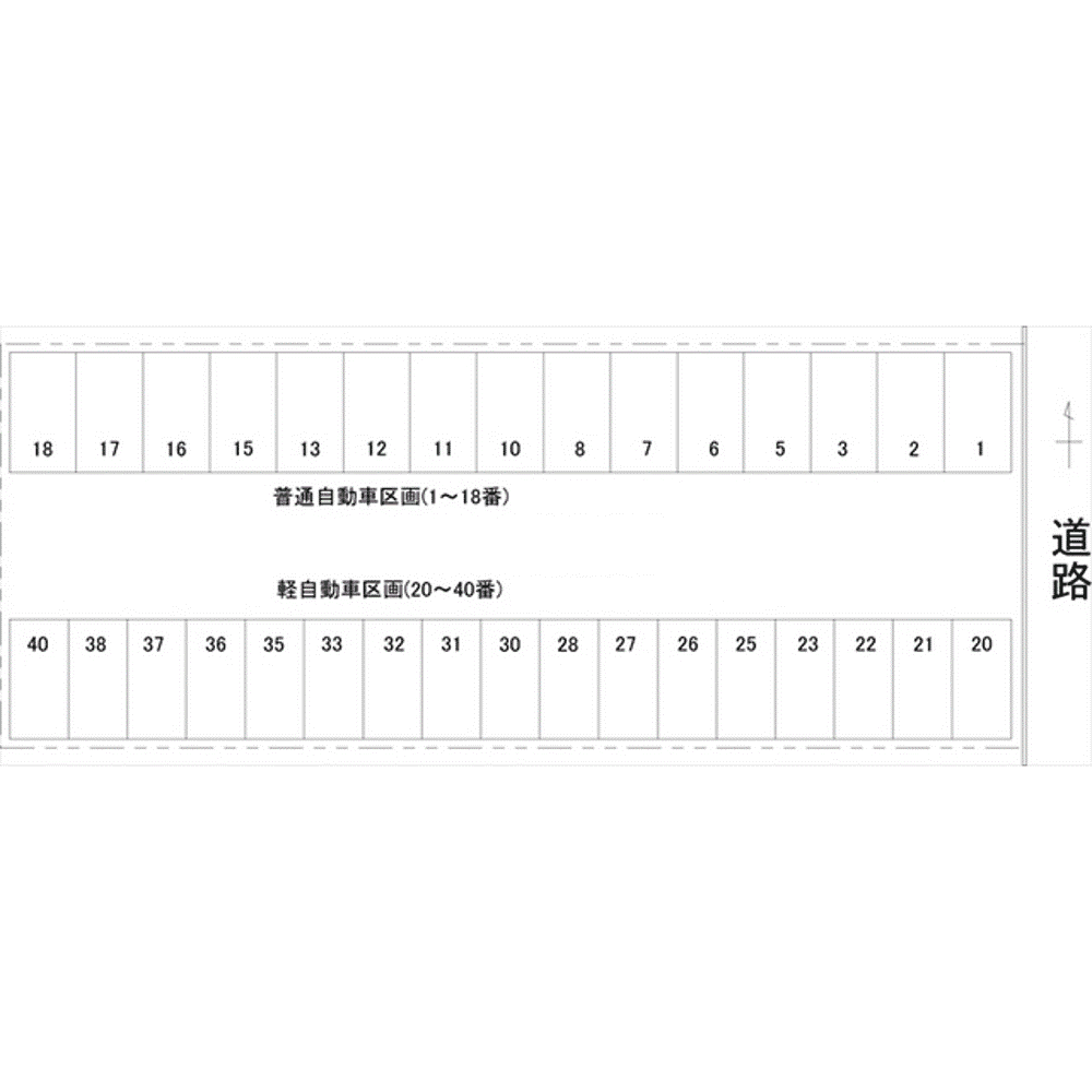 末町末田駐車場Ⅱの駐車配置図