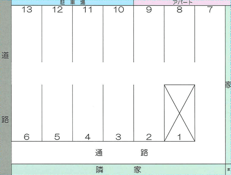 長坂パーキングの駐車配置図