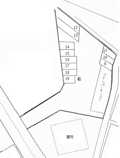 三ヶ森３丁目駐車場の駐車配置図