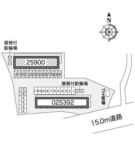 フラワーＢ(25900)の駐車配置図