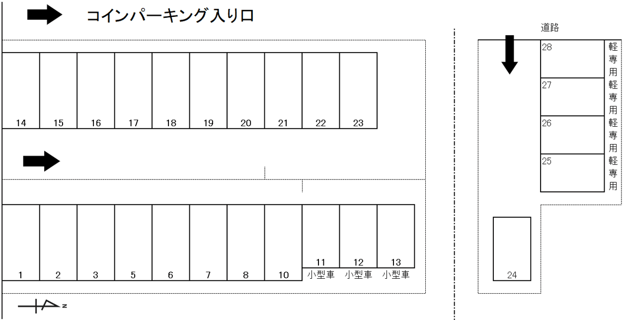 小性町パーキングの駐車配置図