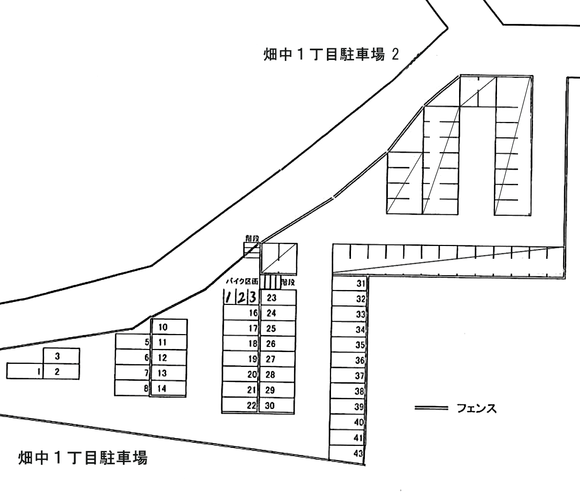 畑中１丁目駐車場の駐車配置図