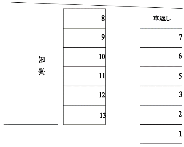 井上駐車場の駐車配置図