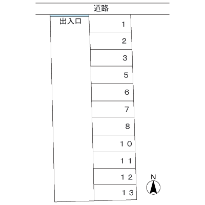 岩﨑第３駐車場の駐車配置図