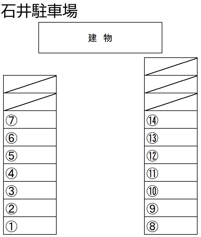 石井駐車場の駐車配置図