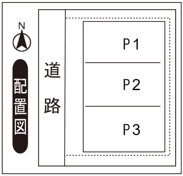 北四ツ居2丁目Yガレージの駐車配置図