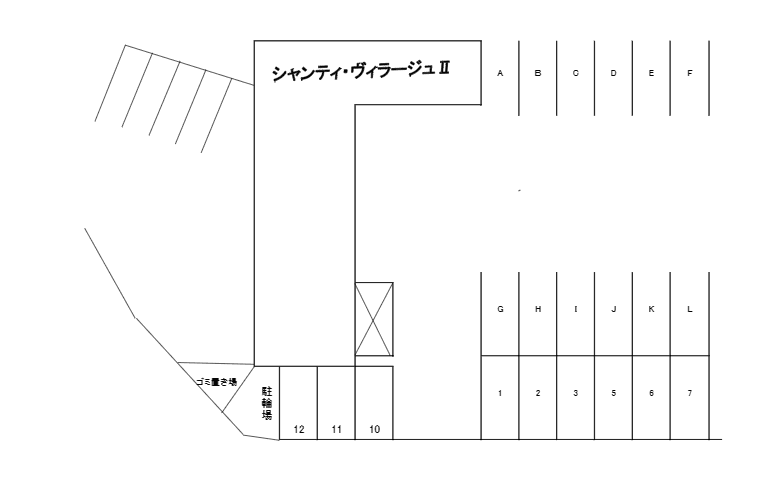 シャンティ　ヴィラージュⅡの駐車配置図