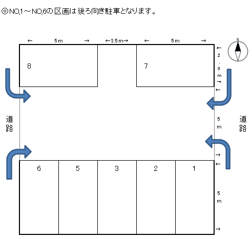 新町第1駐車場の駐車配置図