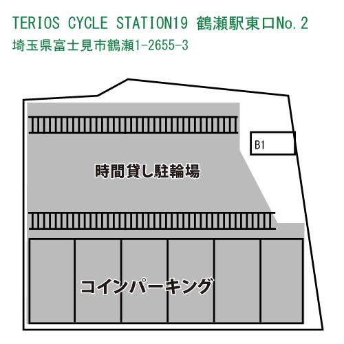 TERIOS CYCLE STATION19　鶴瀬駅東口№2の駐車配置図