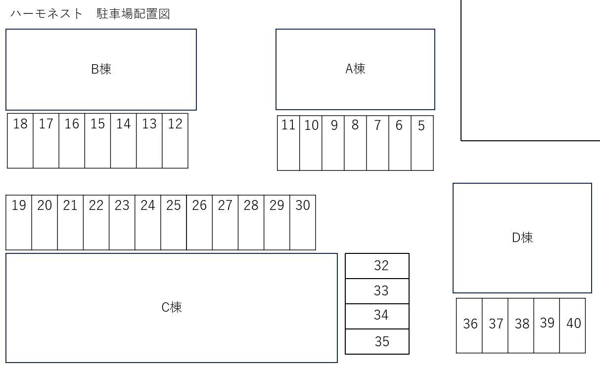 ハーモネストの駐車配置図