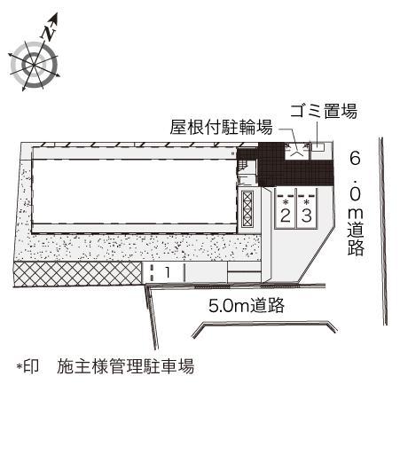 レオパレスＯＯＨＡＲＡ(41806) 敷地外駐車場の駐車配置図
