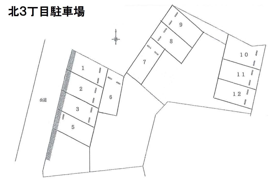 北３丁目駐車場の駐車配置図
