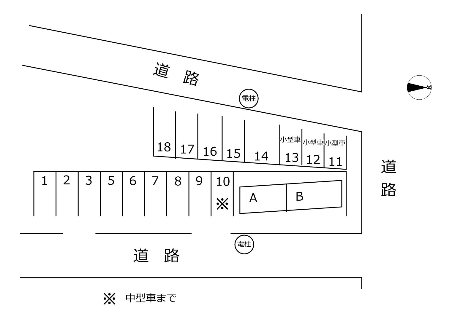 501荒江町駐車場の駐車配置図