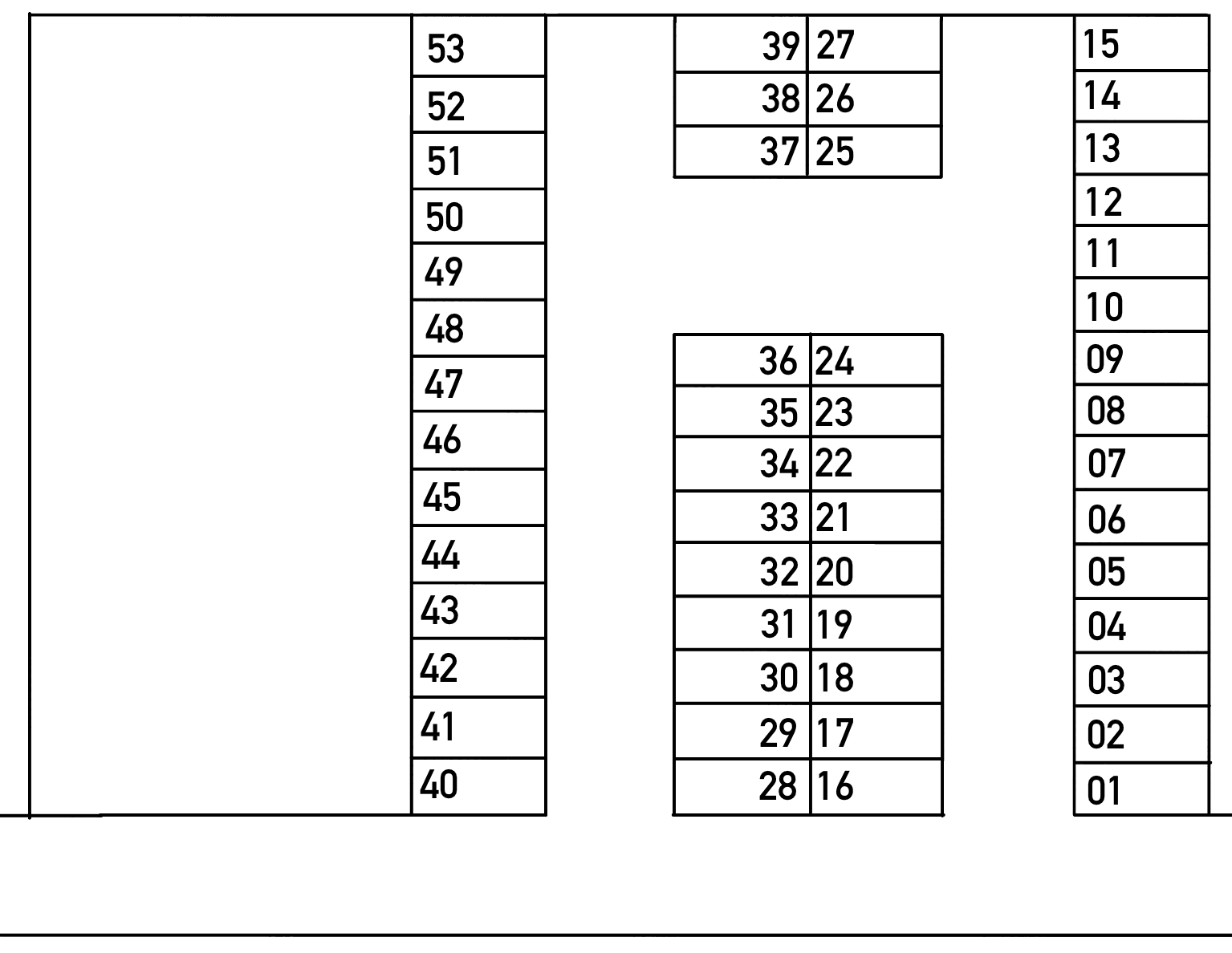 陽光台７丁目月極駐車場の駐車配置図