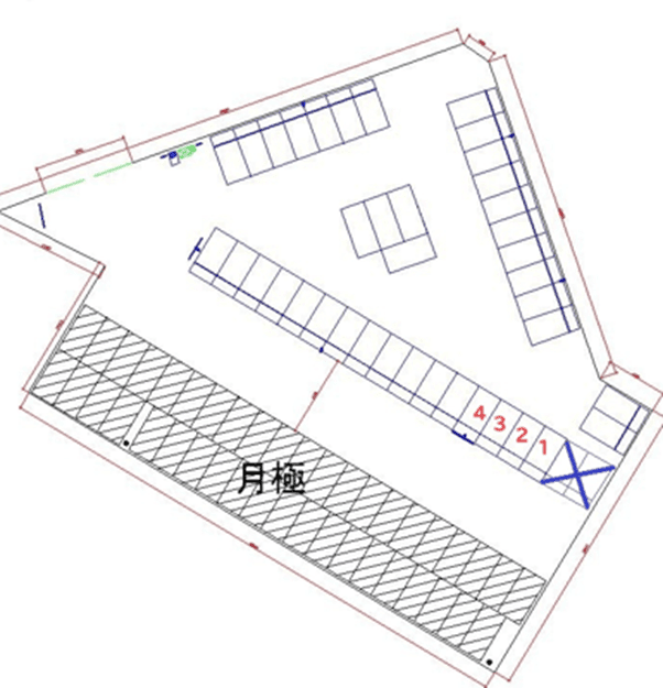内宿駅前の駐車配置図
