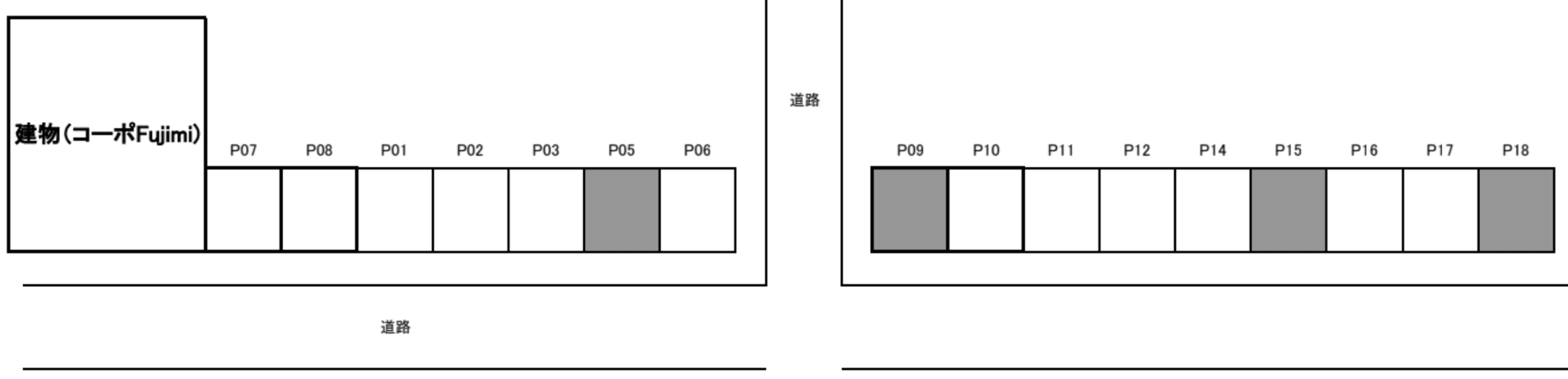 コーポFUJIMIの駐車配置図