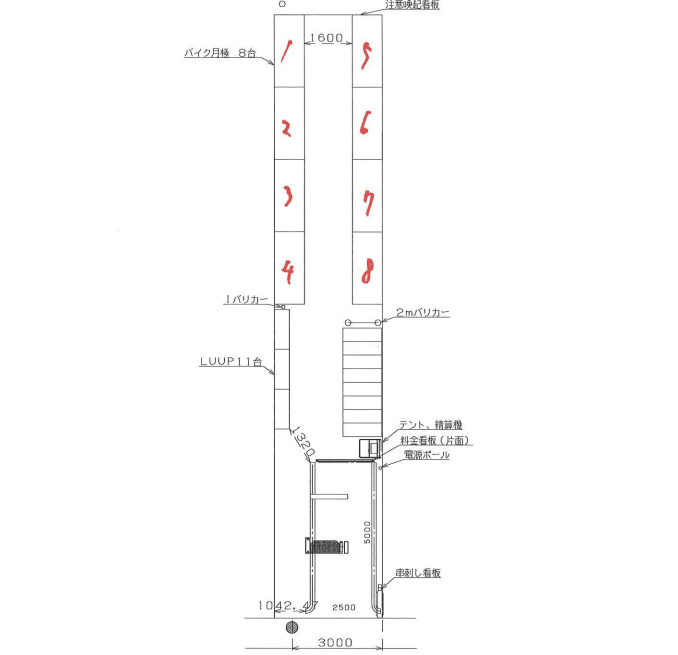 クレスト下丸子の駐車配置図