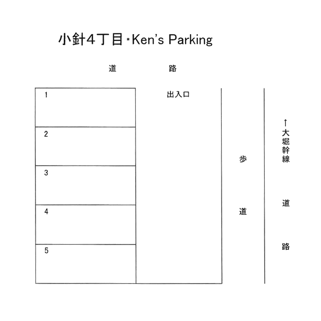 Kens Parkingの駐車配置図