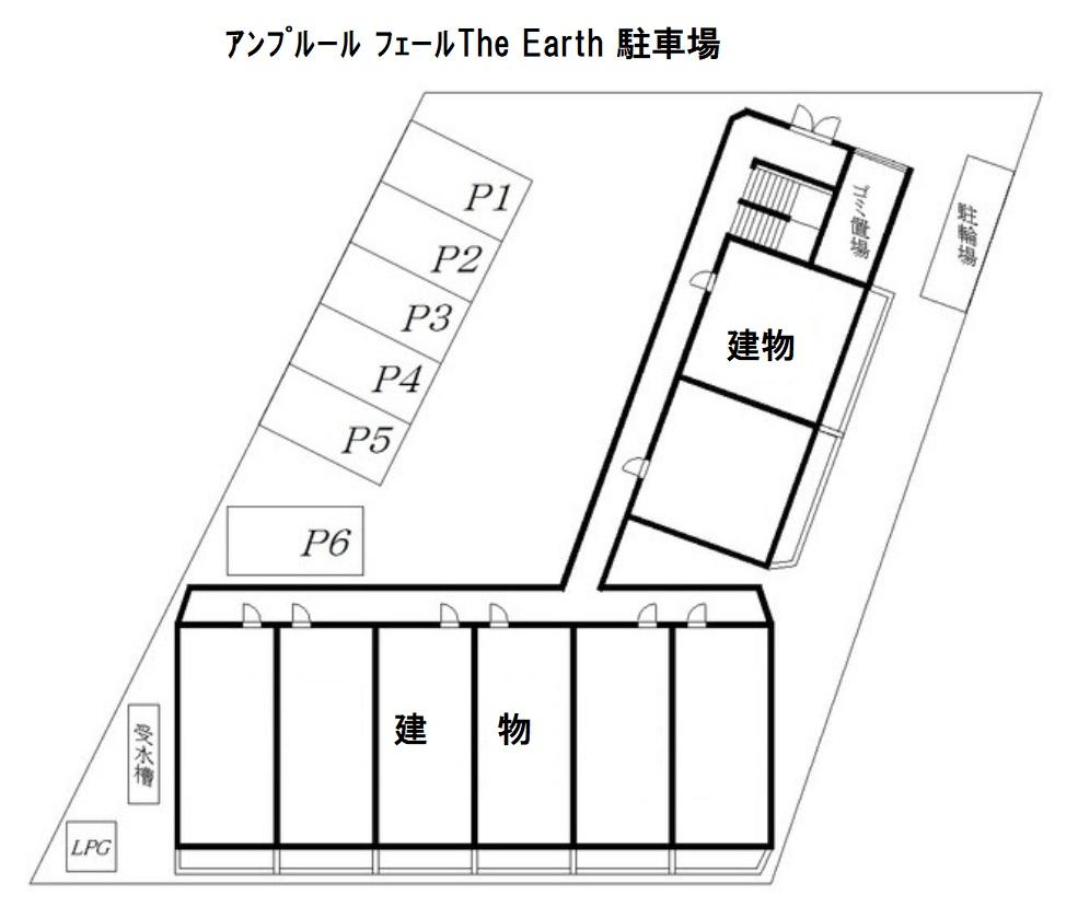 ｱﾝﾌﾟﾙｰﾙ ﾌｪｰﾙThe Earth 駐車場の駐車配置図