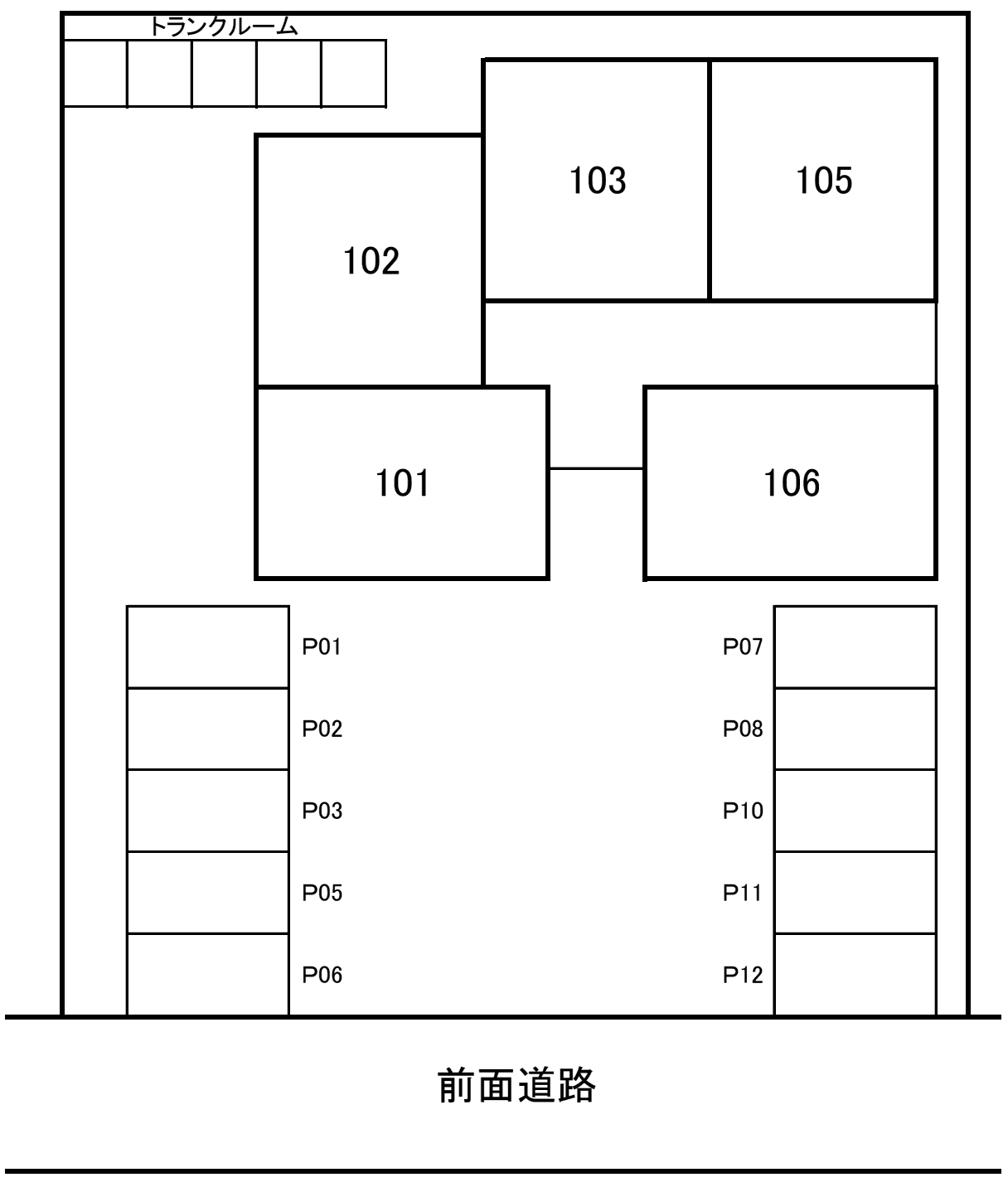 Spica藤木の駐車配置図