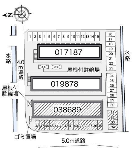 古川Ⅲ(38689)　敷地外駐車場の駐車配置図