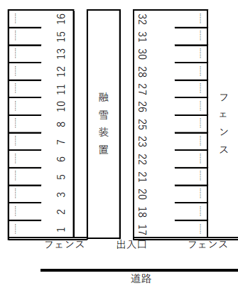 森永駐車場の駐車配置図
