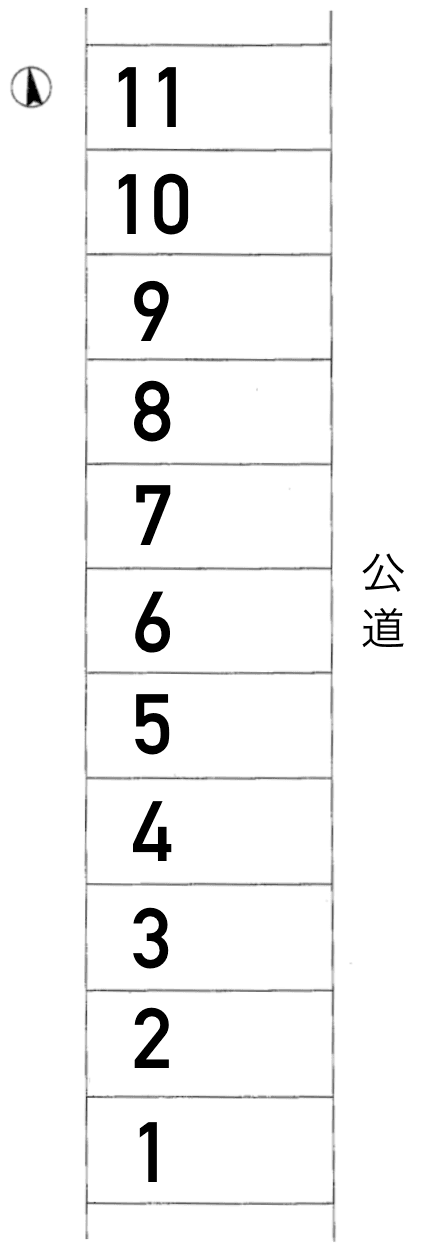 北川第２駐車場の駐車配置図