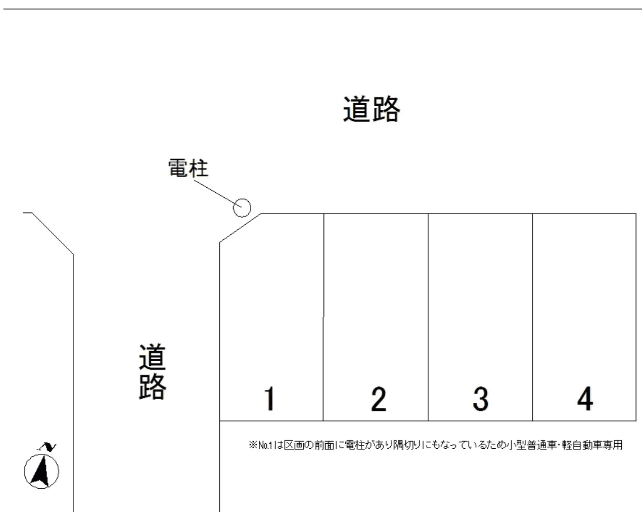 田中追分駐車場の駐車配置図