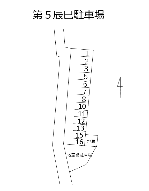 第５辰巳駐車場の駐車配置図