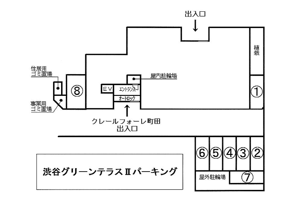渋谷グリーンテラスⅡパーキングの駐車配置図