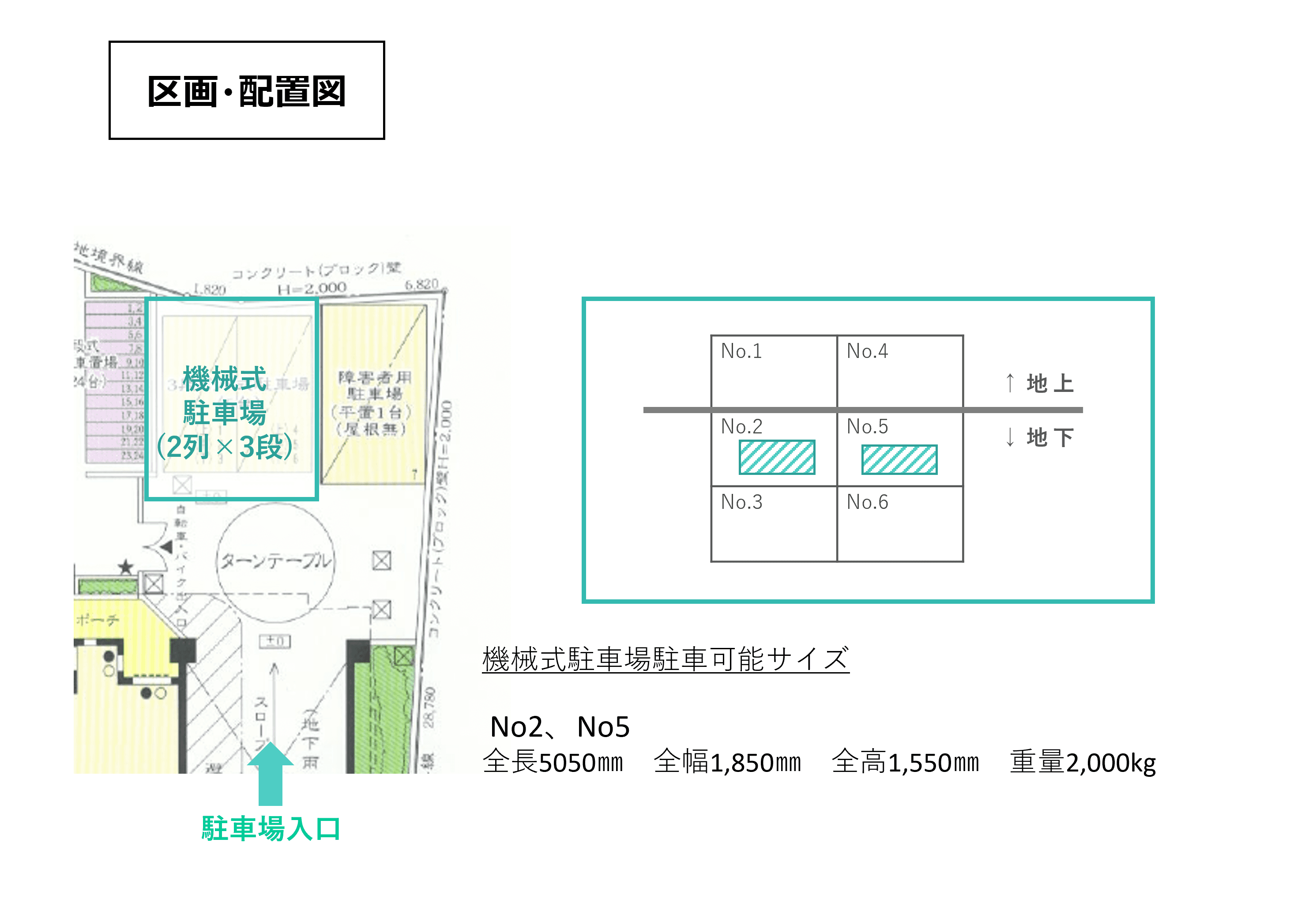 小台2丁目駐車場の駐車配置図