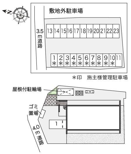 ミツハウス　ペンタ(44192)　敷地外駐車場の駐車配置図