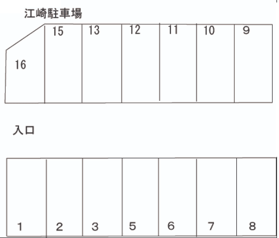 江崎駐車場の駐車配置図