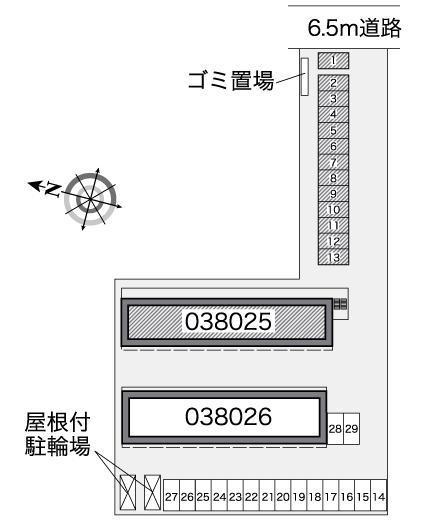オリビアンＡ(38025)の駐車配置図