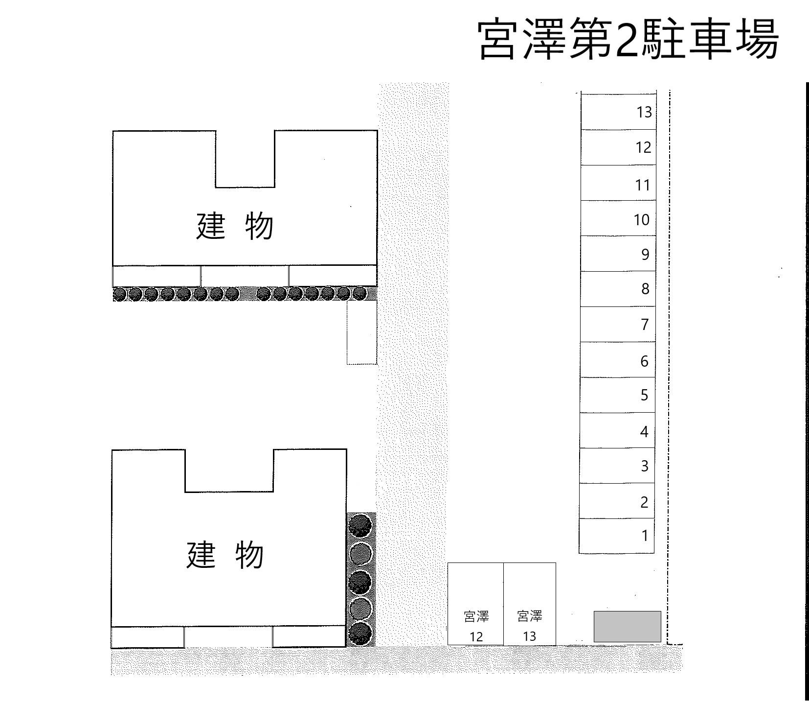 宮澤第2駐車場の駐車配置図