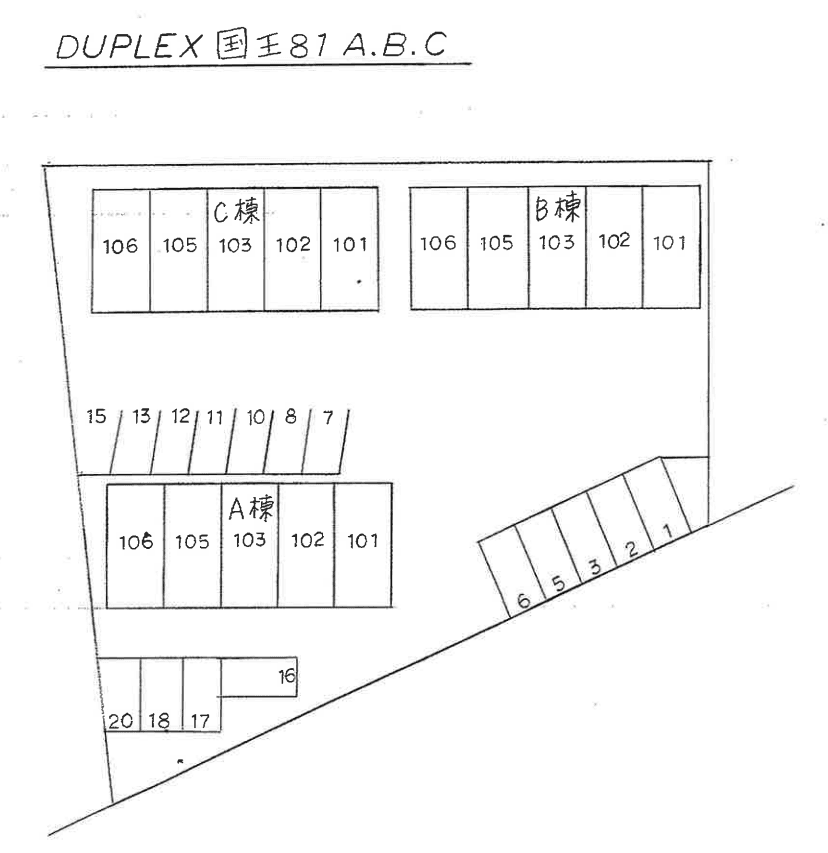 ＤＵＰＬＥＸ 国王８１Ａの駐車配置図