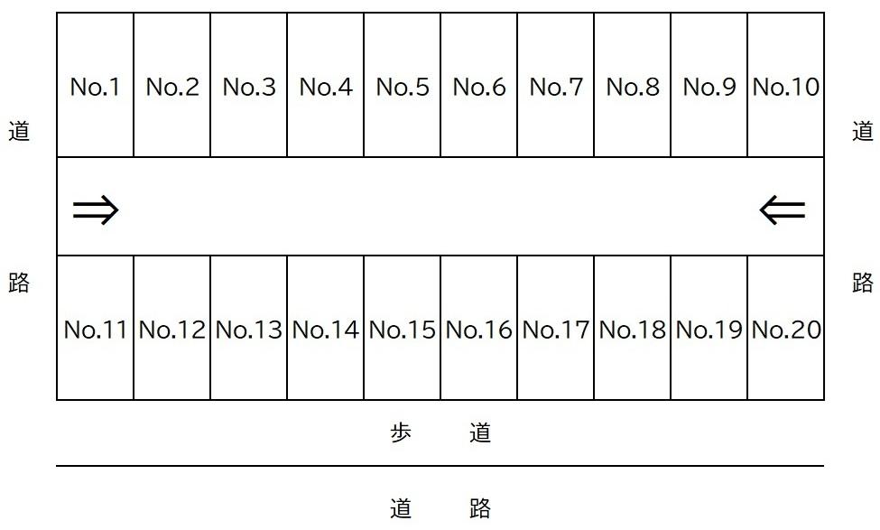 橋本（豊）駐車場の駐車配置図